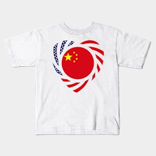 Chinese American Multinational Patriot Flag (Heart) Kids T-Shirt